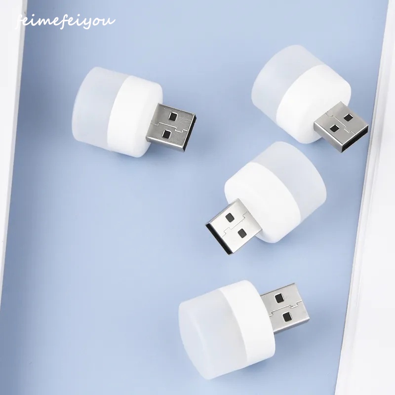 Lampu LED USB Mini Night Light Bulat Portable Kecil / Lampu Baca Tidur Travel Mini USB