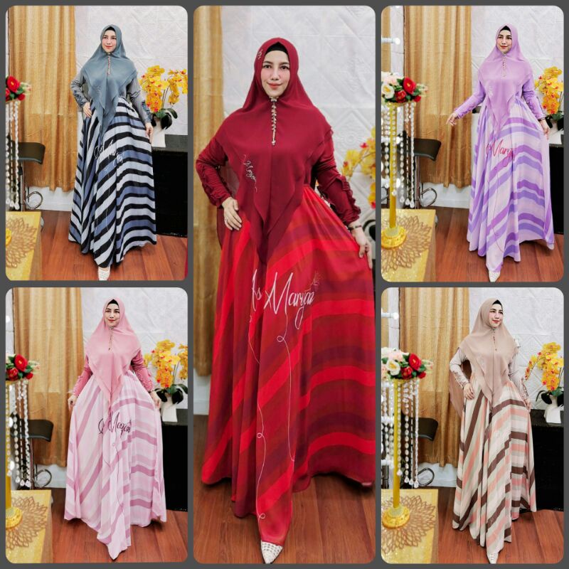 Saluka By As Maryam Original Terbaru Gamis Ceruty Babydoll Polos Mix Jersey Premium Set Hijab Ceruti