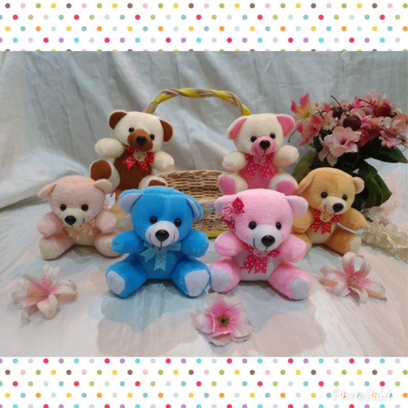 BB7-Boneka kecil beruang 12 cm souvenir parcel hampers hantaran seserahan buket wisuda valentine