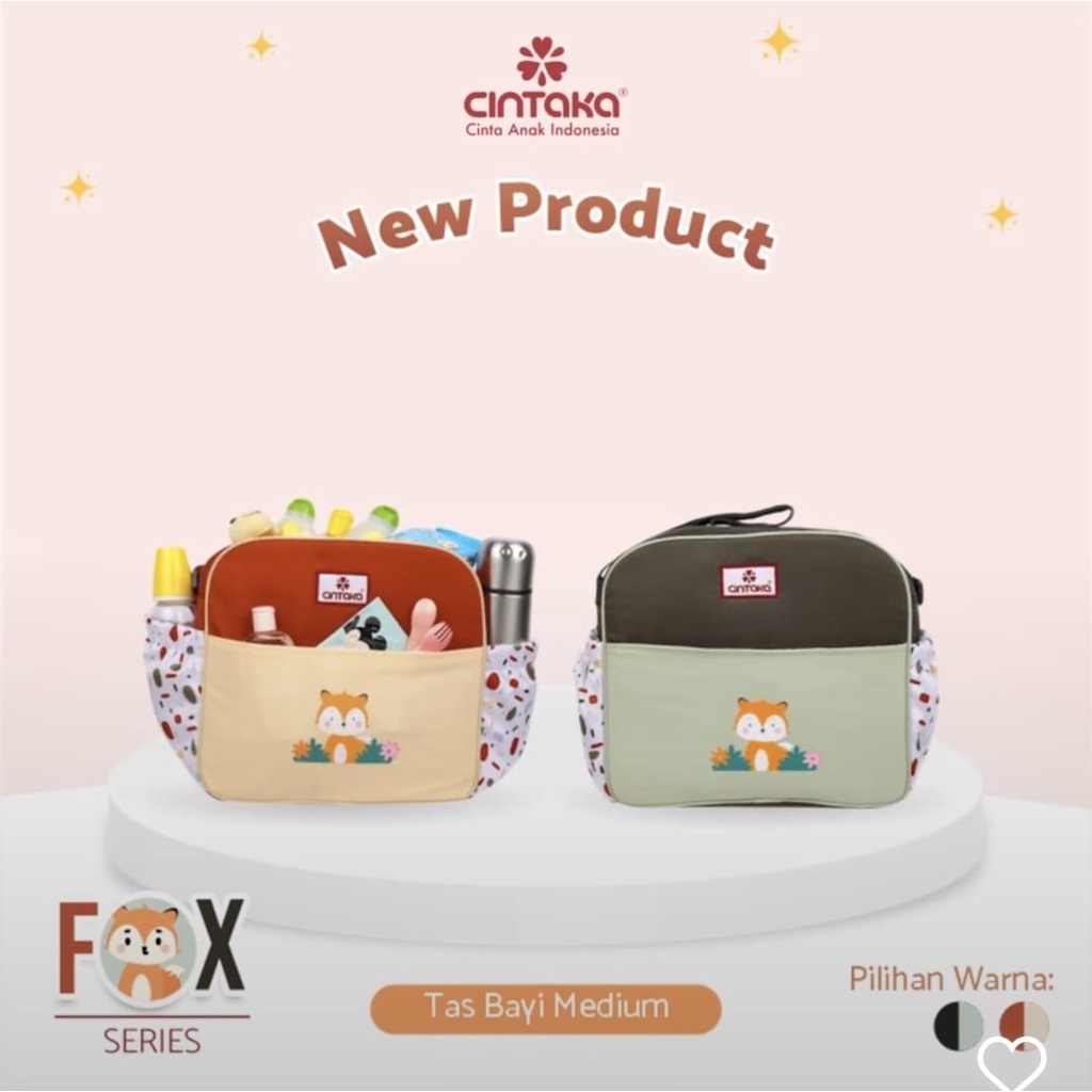 Cintaka Tas Bayi Medium Saku Print Fox Series - CBT 2852