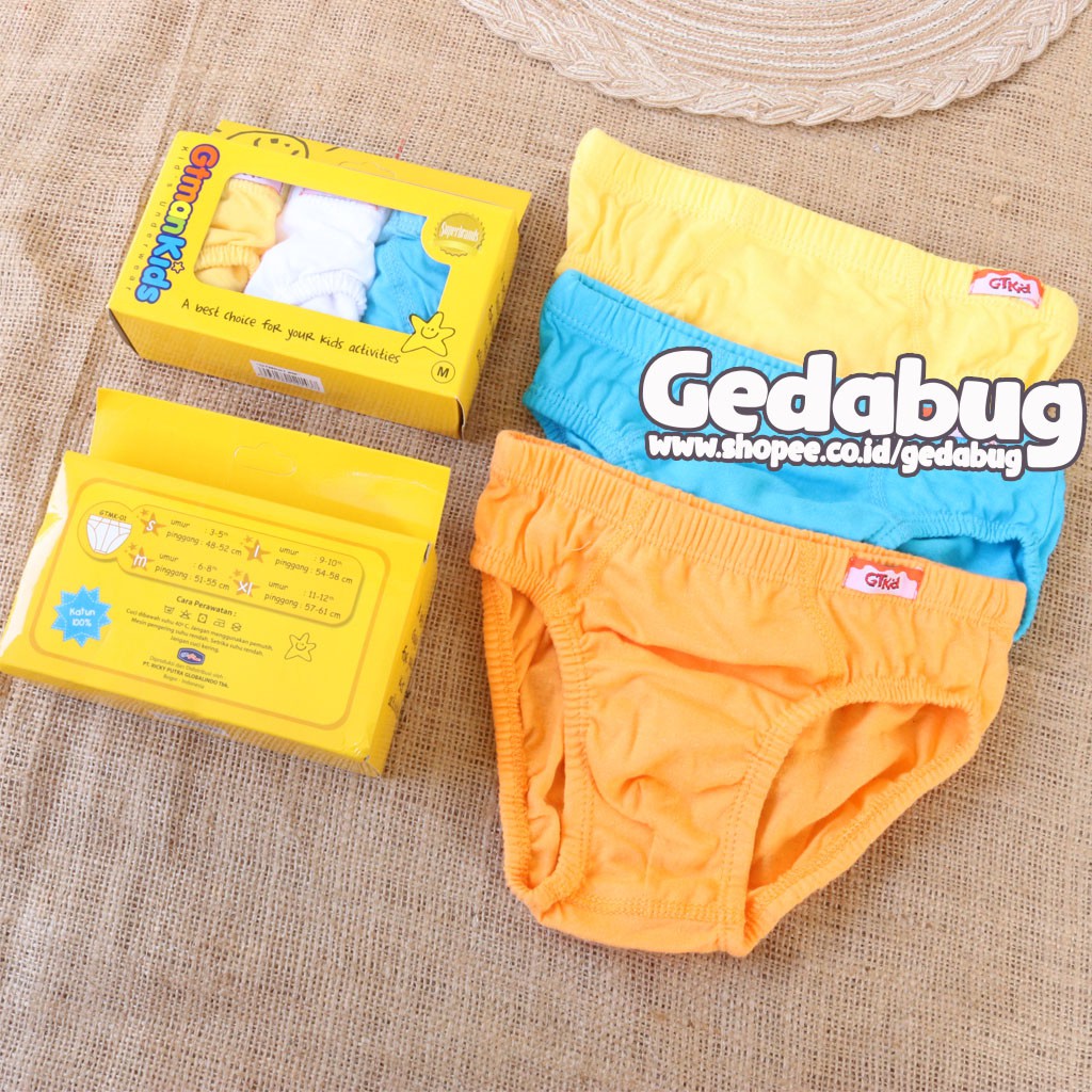 CD Anak GT MAN Kids Kuning | Celana dalam anak karet kerut polos | Gedabug