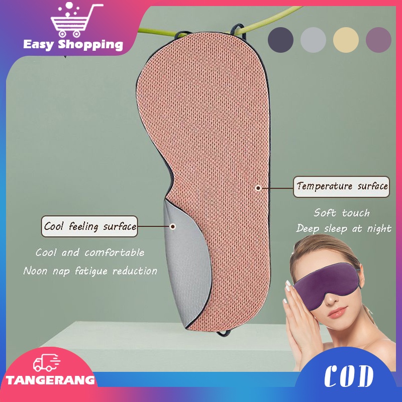2 Sisi Masker Mata Tidur/Warm Dan Cool Eye Mask/Ice Silk Penutup Mata/Penutup Mata Double Sided