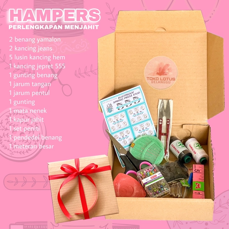 Hampers gift box kado perlengkapan menjahit DIY set