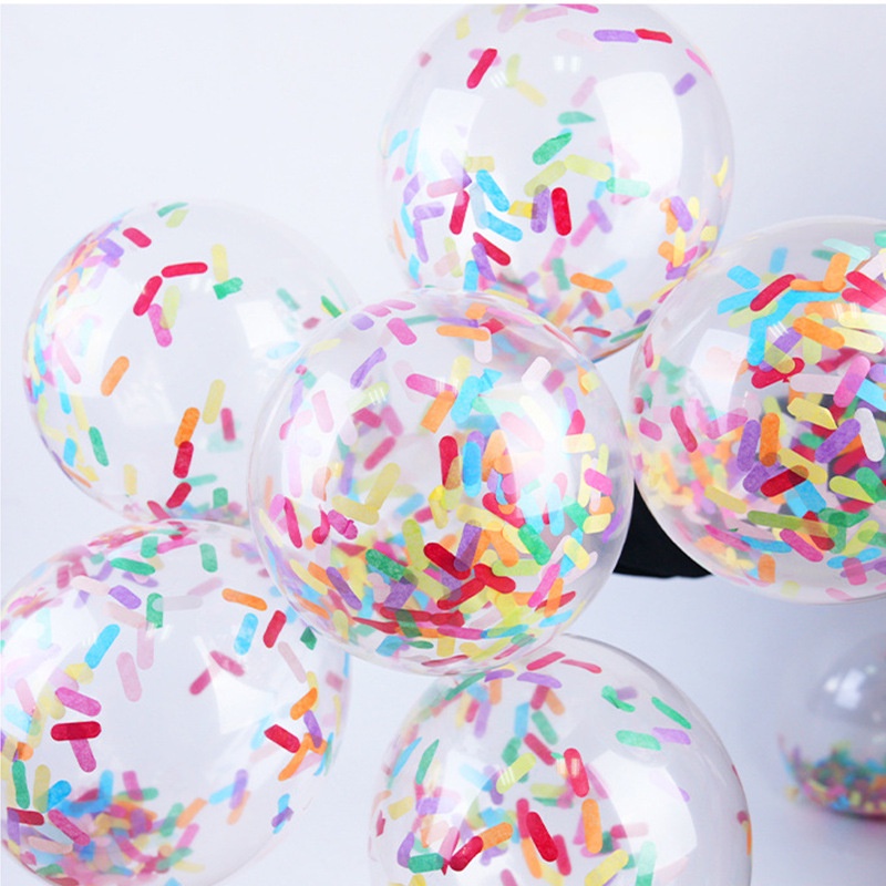 10pcs Balon Latex Confetti 12 Inch Warna Campur Untuk Dekorasi Pesta Ulang Tahun / Pernikahan