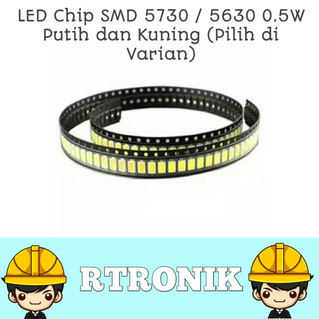 100pcs 100 pcsSMD Chip  LED 5730 5630 Kuning Pijar Warm White 3000-3500K dan Putih Cold White 6000-7000k