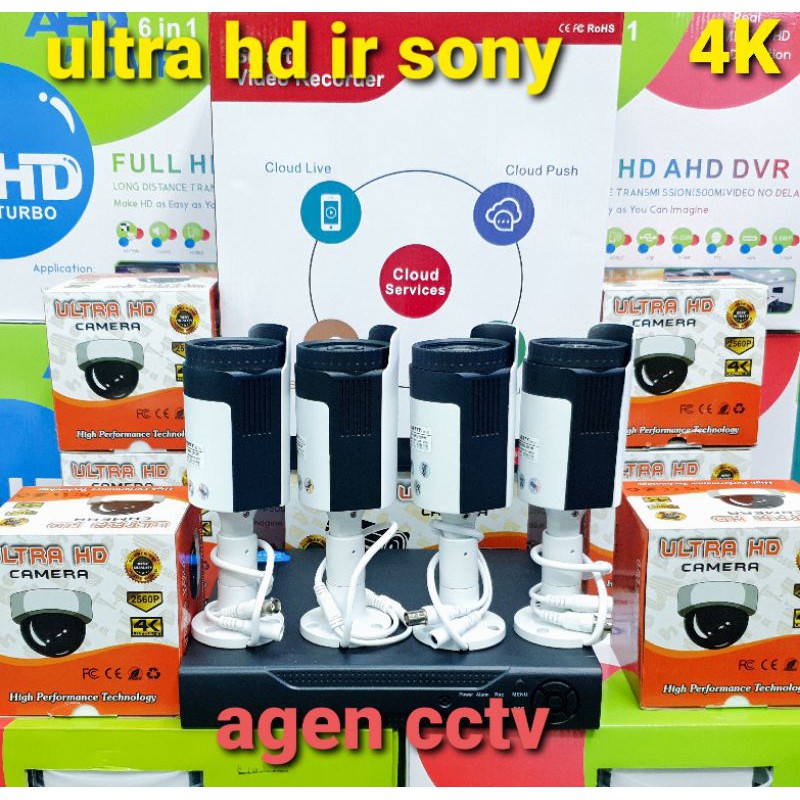 PAKET CCTV 4 KAMERA OUTDOOR ANTI AIR LENSA 8MP 2560P ULTRA HD 2560P IR SONY