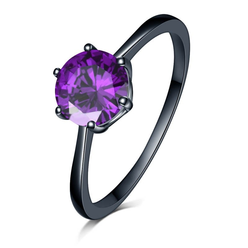 Cincin Bahan Sterling Silver 925 Hias Permata Fuchsia Untuk Wanita Jza0123