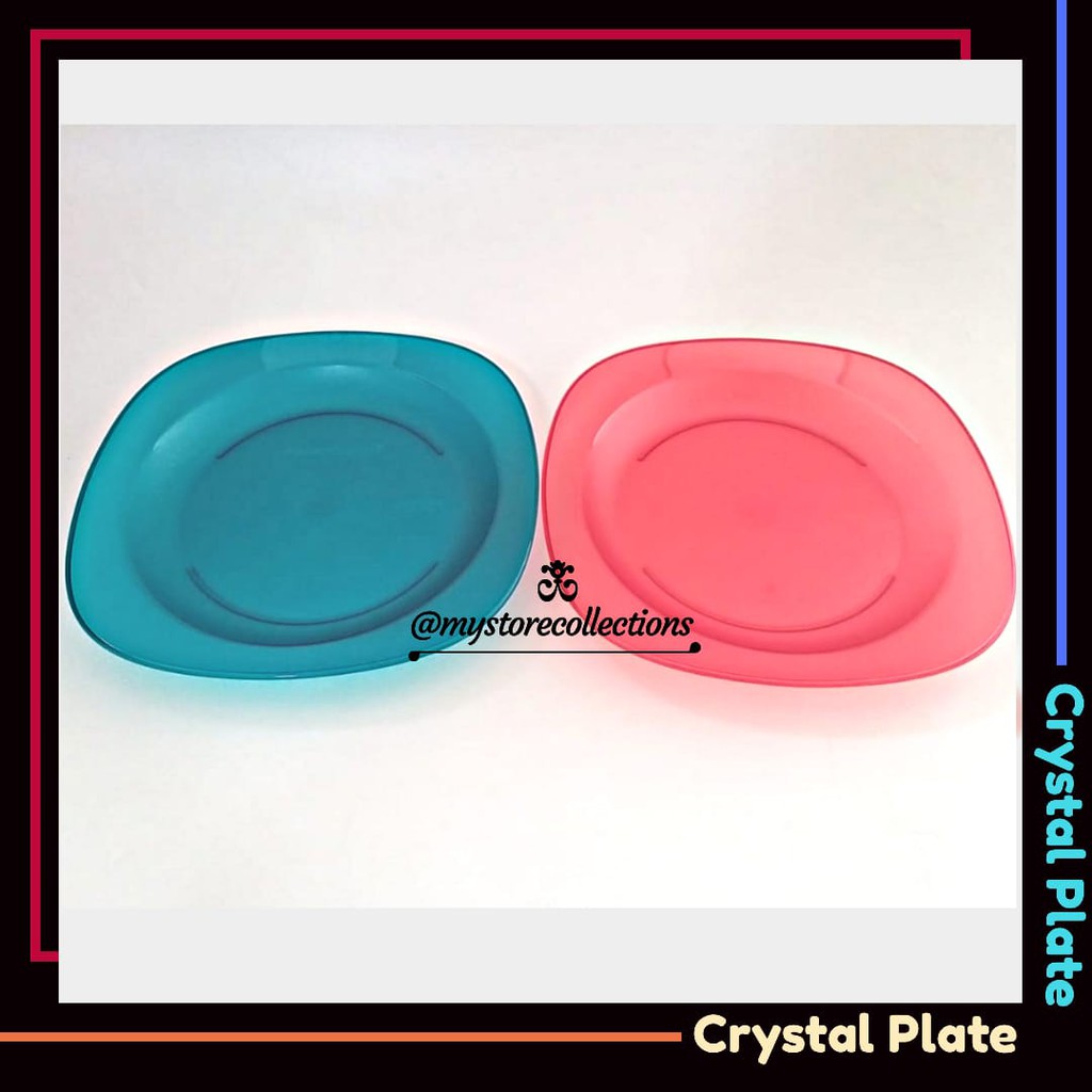 Flash Sale Crystal Plate Satuan Biru / Peach ( Piring ) Tupwr pOMJWaipaqynn