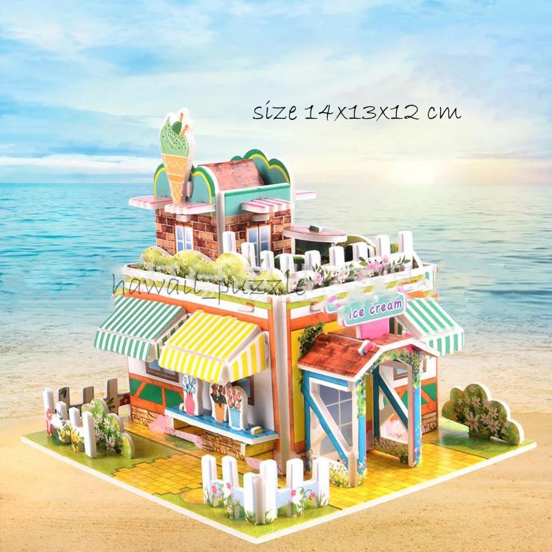 Puzzle 3D DIY bahan foam &amp; paper ICE CREAM HOUSE mainan puzzle edukasi anak (kado,pajangan,dekorasi)