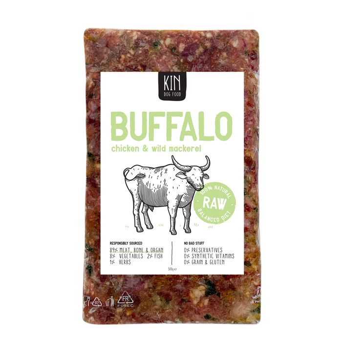 

KINDOGFOOD Makanan Anjing RAW Buffalo , Chicken and Wild Mackerel 500GR