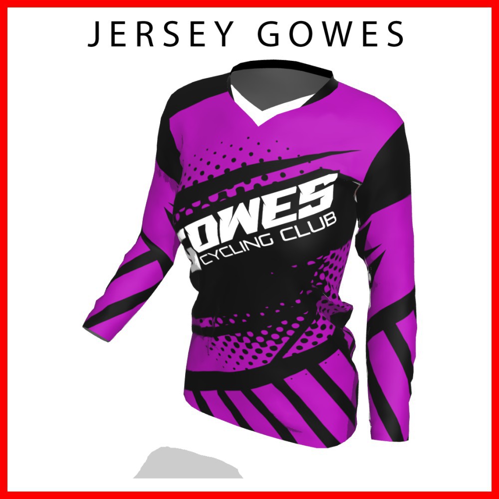 Baju Kaos Jersey Sepeda Gowes Wanita Cewek Perempuan Lengan Panjang Printing-140