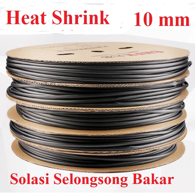 Heatshrink Heat Shrink Selang Tube Selonsong Selang Bakar 10mm 10 mm