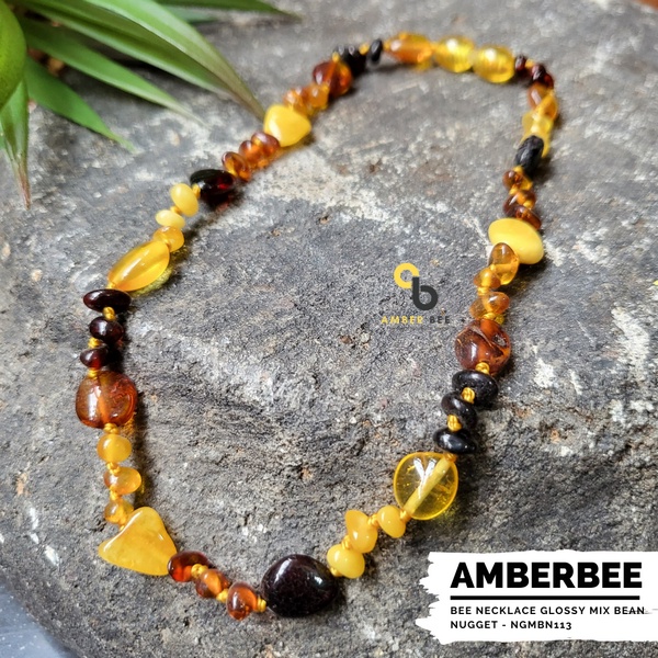Kalung Amber Bayi &amp; Anak Glossy Mix Bean Nugget NGMBN113 By Amber Bee