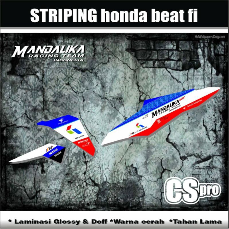 Variasi Striping Beat Fi Lama Edisi Mandalika / Striping Sticker Honda Beat Fi 2013 2014 2015 / Stik