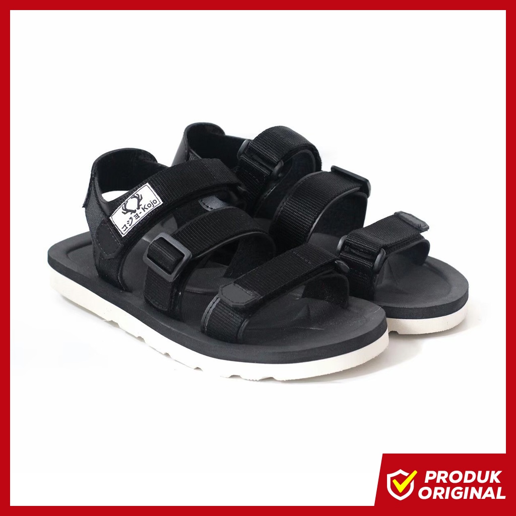 SEIYA BLACK ORIGINAL x KOJO Sandal Casual Hitam Pria Sendal Santai Gunung Hijack Outdoor Travelling