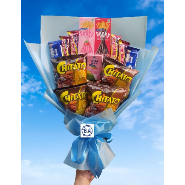 

Buket snack chitato susu pocky /paket/bingkisan Snack Ulang Tahun/Ultah/ Wisuda/Kado/Hadiah