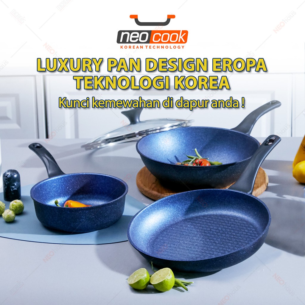  Alat  masak  tanpa  lengket Neo Cook Frypan set 4 Pcs 