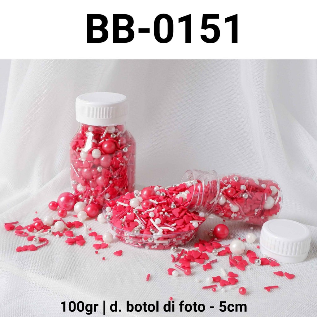 

BB-0151 Sprinkles springkel 100gr mutiara hati merah mix valentine yamama baking grosir murah sprinkles cake dekorasi mutiara trimit decoration story sprinklestory sprinklesstory sprinkle story yamama baking