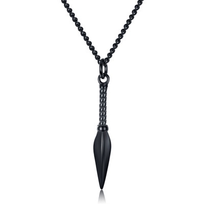 New personality cool spearhead titanium steel men's necklace tricolor