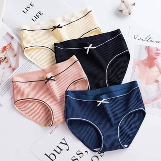  Celana  Dalam  Wanita Underwear Cewek Polos list hitam  PITA 