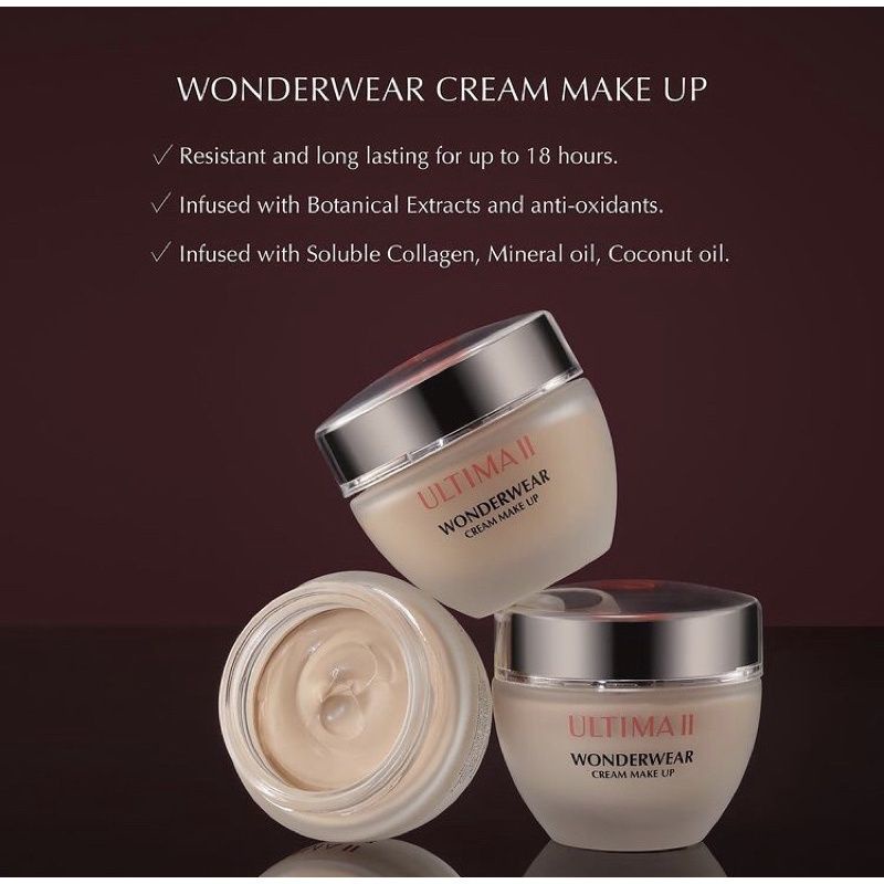 (Original) Ultima II Wonderwear Cream Make up Foundation Krim 50 ml