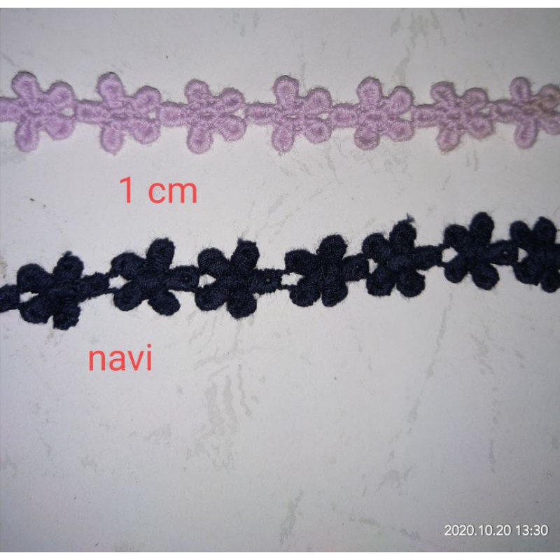 RENDA melati kecil renda bordir katun renda ungu renda rajut