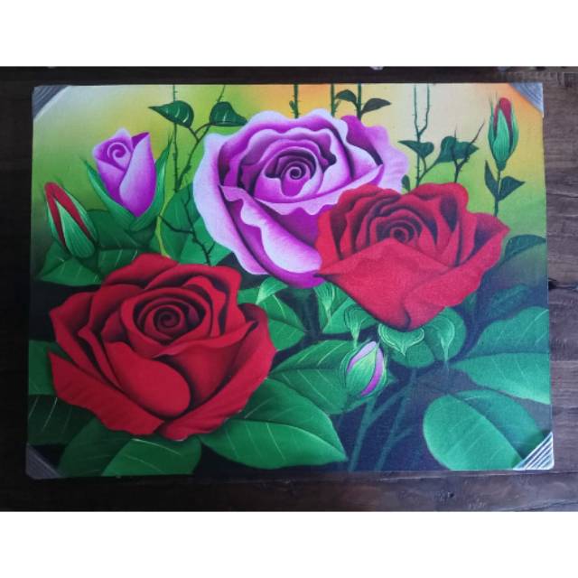 Lukisan Lembaran Bunga Mawar Indah Shopee Indonesia