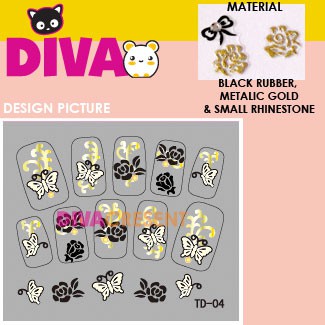 ISI 2 PACK 3D NAIL ART STICKER TDB01-TDB12