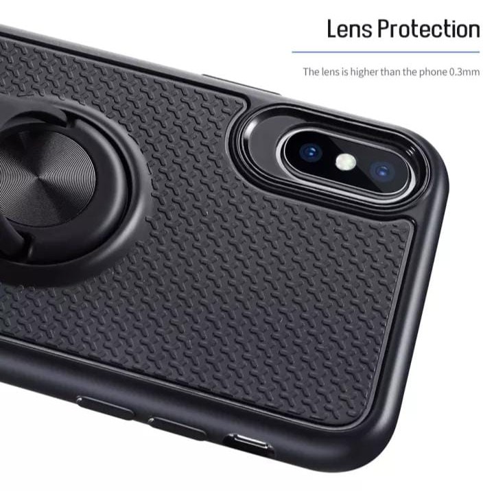 Oppo A1k F11 Realme C2 SoftCase Shell 3 IN 1 Magnet Stand Jepit Lubang Ac