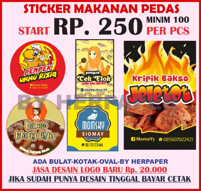 Stiker Makanan Pedas Stiker Seblak Stiker Sambal Stiker Logo Produk Stiker Bumbu Stiker Makanan Shopee Indonesia