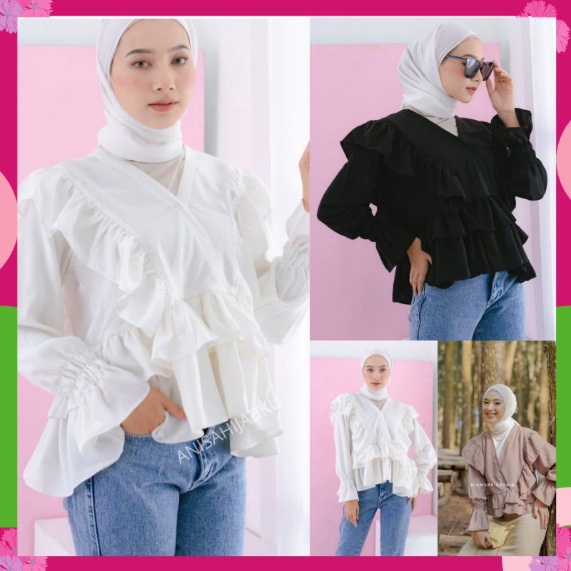 BLOUSE •• ATASAN BLOUSE RUFFLE / BLOUSE OOTD SELEBGRAM VIONA