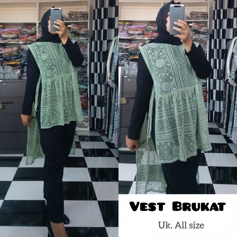 Vest Brukat/ outer brukat panjang/Rompi