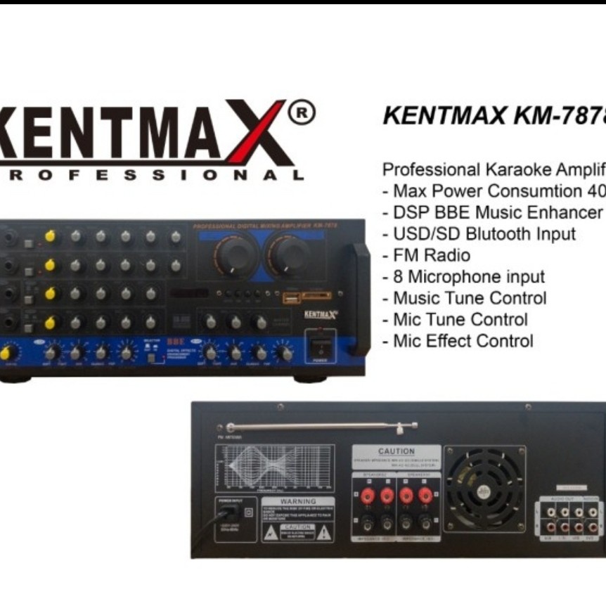 Power ampli kentmax km7878 amplifier karaoke bluetooth km 7877