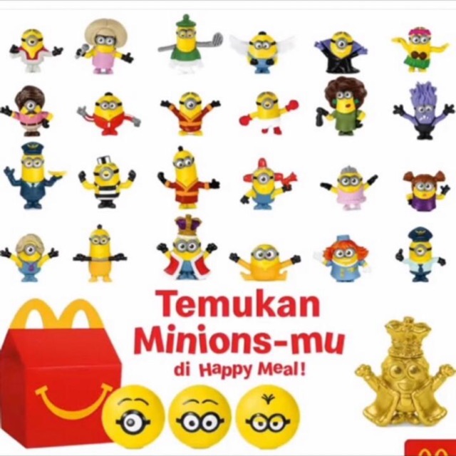 Mainan Happy Meal McD Toys Minion full set 24 pcs 1 set lengkap minions McDonald Toy baru new segel