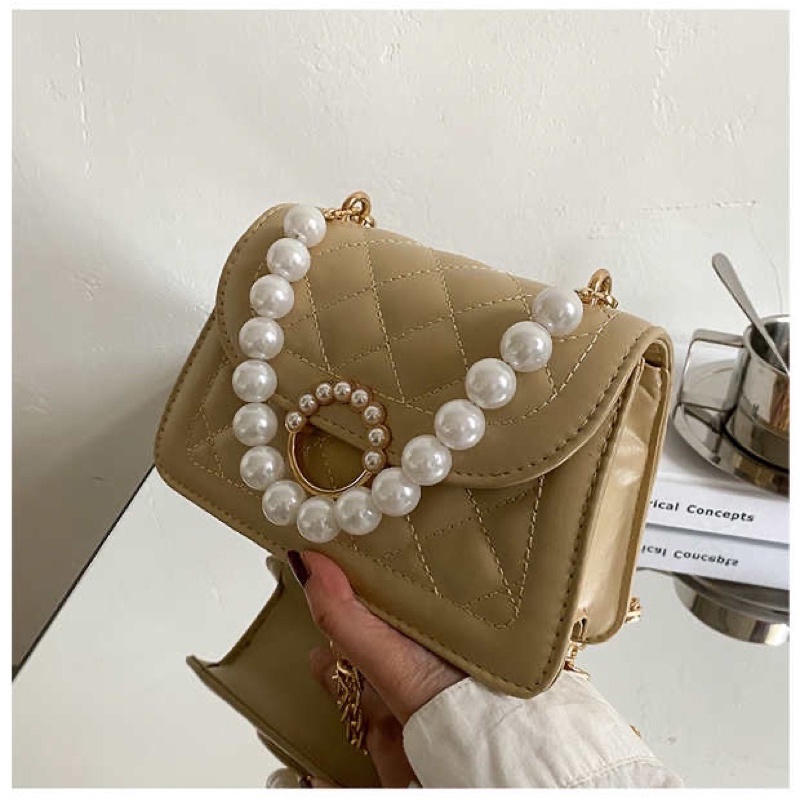 ✨LADIESBAG✨TAS MUTIARA SELEMPANG SLINGBAG HANDBAG KONDANGAN RANTAI SHOULDER SLINGBAG LB- 259