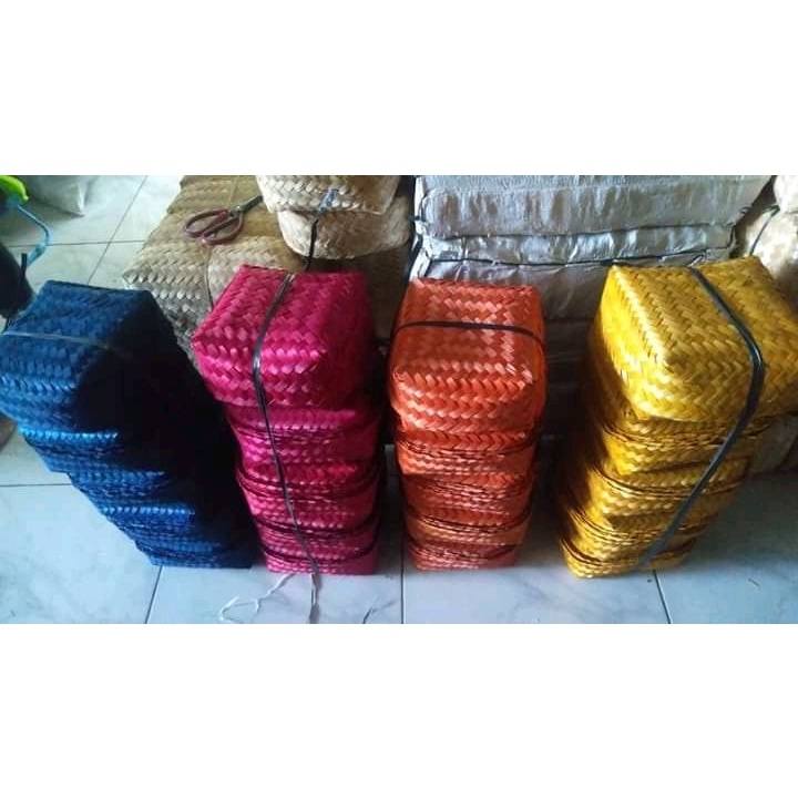 HALODUL [ READY ] BESEK BAMBU WARNA | KOTAK NASI | BESEK NASI CATERING UKURAN 18 X 18 CM  BS 9
