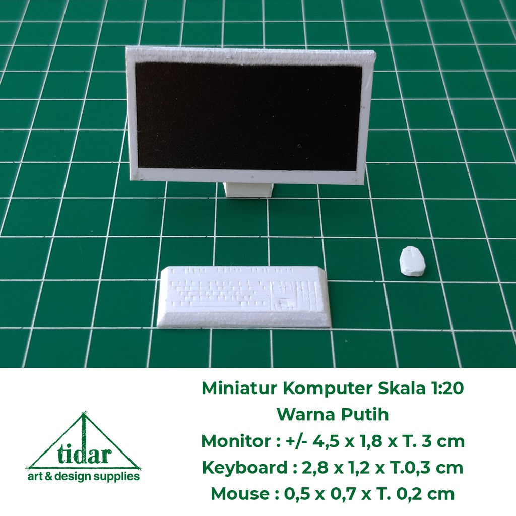 

[MR] MH - Miniatur Komputer PC - Monitor + Keyboard + Mouse Skala 1:20