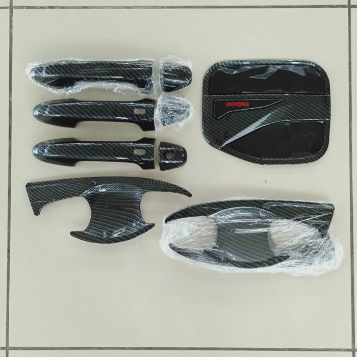 PAKET HANDLE COVER TANKI &amp; OUTER CARBON KEYLESS MOBIL ALL NEW INNOVA REBORN TYPE V 2019-2021