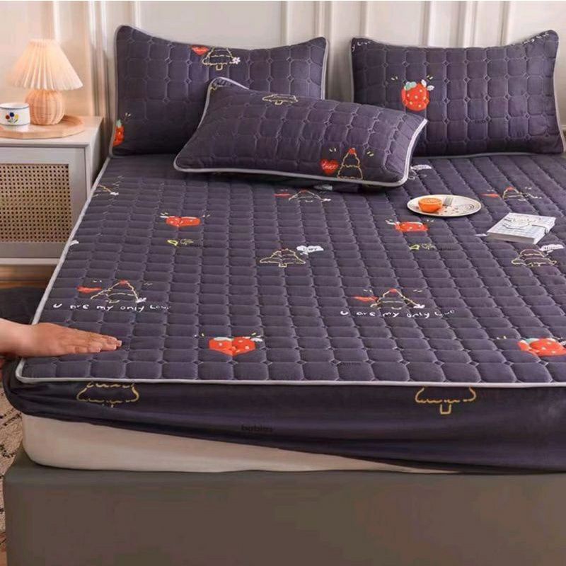 ZIKI SHOP Sprei Waterproof size 180X200-Abu abu cerry