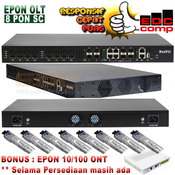 OLT EPON 8 PON 8 SFP 4GE Lan + SFP PX20+++ 7dBm| OLT 8PON 8SFP 4GE