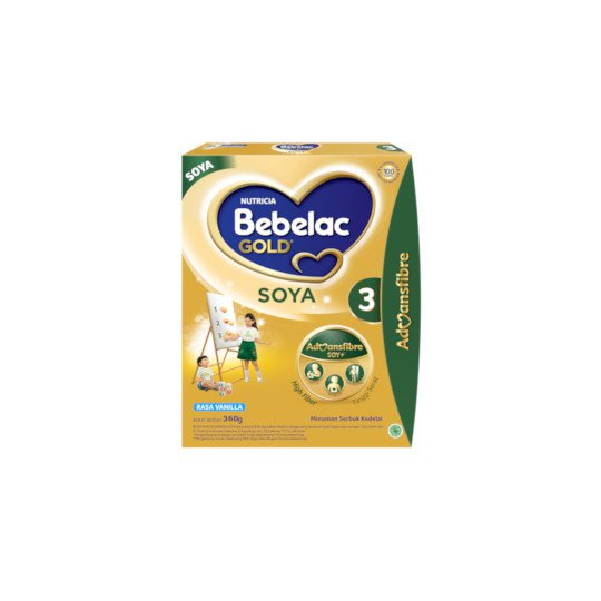 Bebelac Gold Soya Tahap 3 Vanilla 360 gr - Susu Anak Alergi 1-5 th