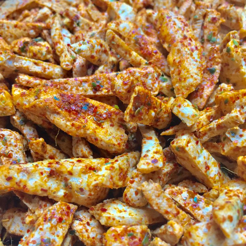 

Basreng, kerupuk seblak, makaroni daun jeruk