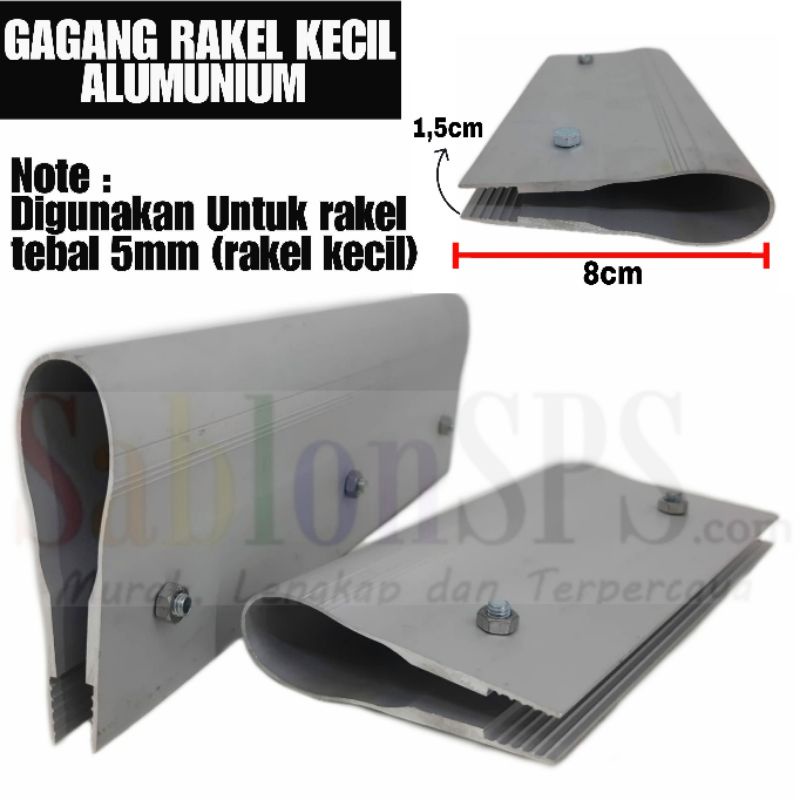 Gagang Rakel Kecil Alumunium Sablon 10cm Baut Luar