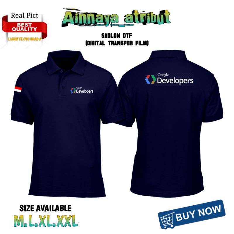 POLO SHIRT KAOS KERAH WANGKI KAOS GOOGLE DEVELOPER