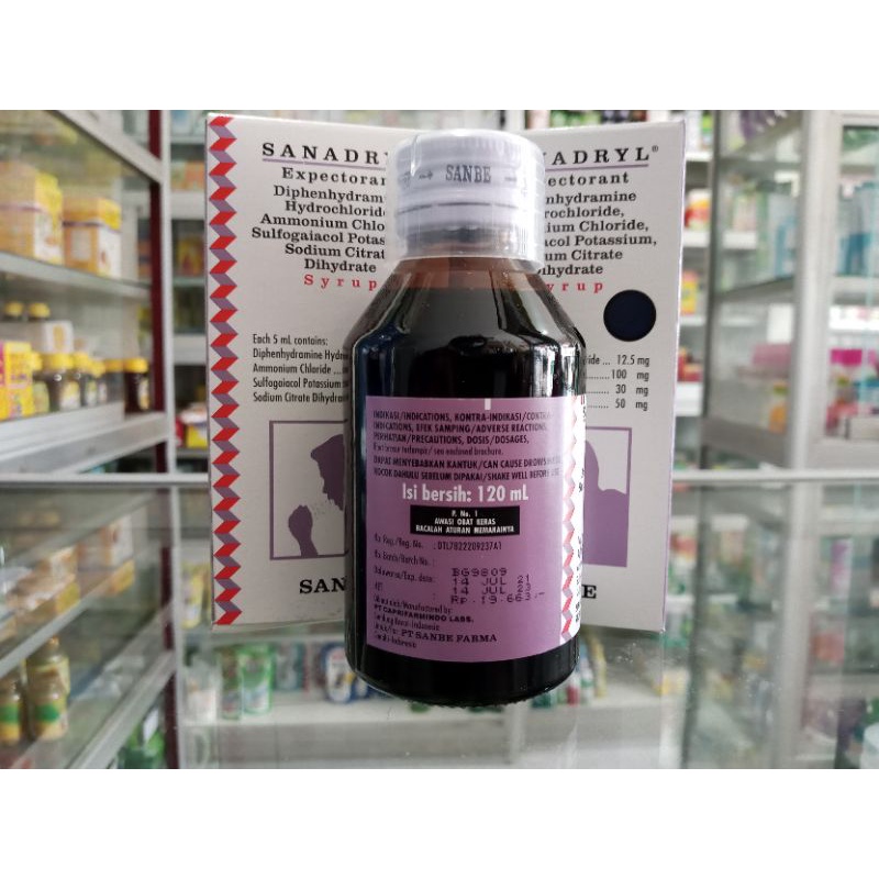 SANADRYL EXPECTORANT SIRUP 120ML | Obat Batuk Berdahak ED 10/2024