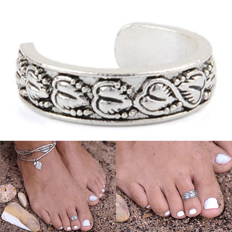 Hbid Glory Cincin Jari Kaki Adjustable Warna Silver Untuk Wanita