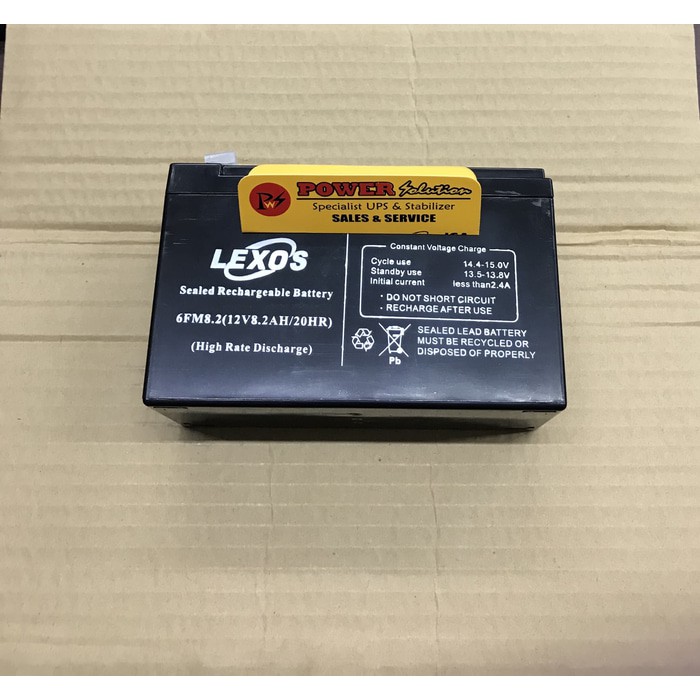 Baterai Aki kering Lexos 12v 8,2Ah, Battery Lexos 6FM8.2 ( 12V 8,2Ah )