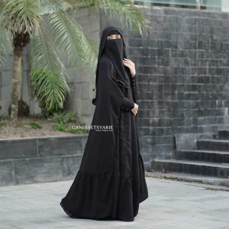 Long Khimar Floor Overhead Opnesel Jilbab Syar'i Nonpet Panjang Semata Kaki  Free Cadar Sifon Arab N