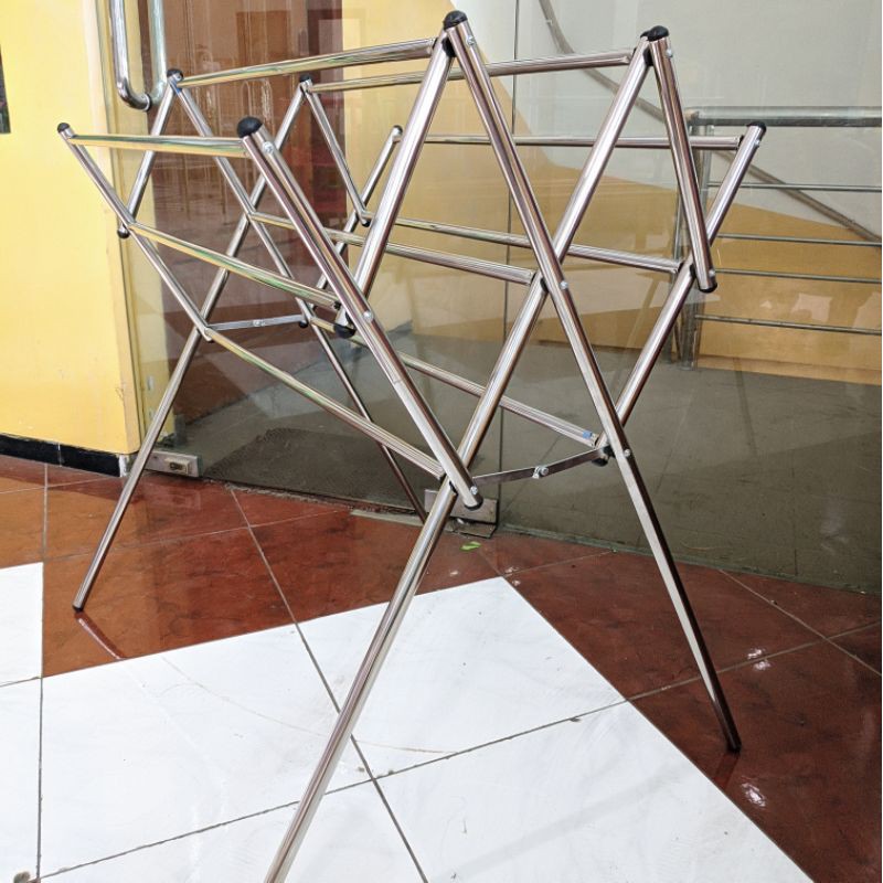 Jemuran Handuk Mini Stainless Steel SS 9 Palang