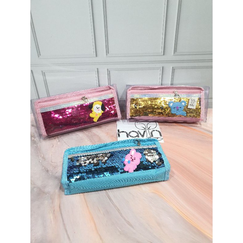 kotak pensil lucu anak/PENCIL CASE/TEMPAT PENSIL-MANIK (SQUIN) BTS